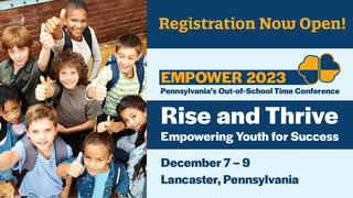 2023 EMPOWER Conference - Registration now open. December 7-9, Lancaster, Pennsylvania