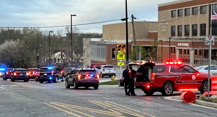 Photo of a school lockdown.