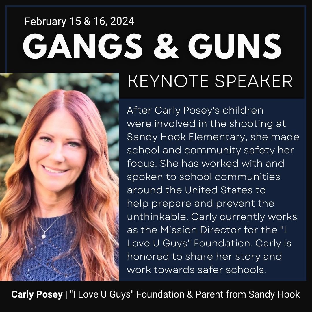 Gangs and Guns Presentation with Carly Posey, February 15 and 16, 2024