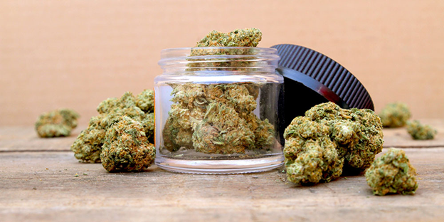 picture of cannabis in a jar