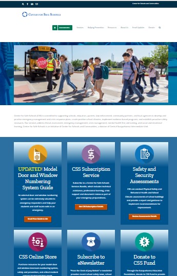 Screenshot of Center for Safe Schools website, www.centerforsafeschools.org